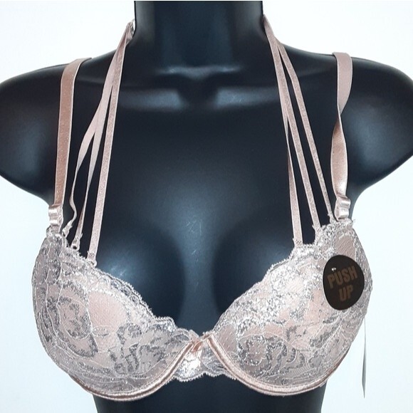 Youmita 36B Tuscany Metallic Lace Strappy Push Up Bra NWT - Picture 1 of 10